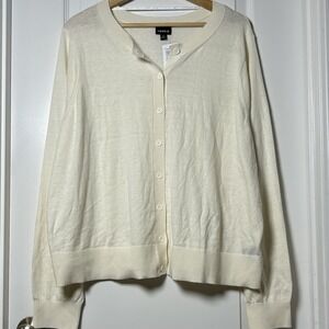 Torrid Whisper White Crew‎ Fitted Button Up Cardigan